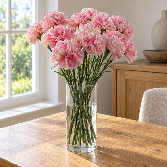 Pack of 12 x 57cm Pink Carnation Artificial Flowers