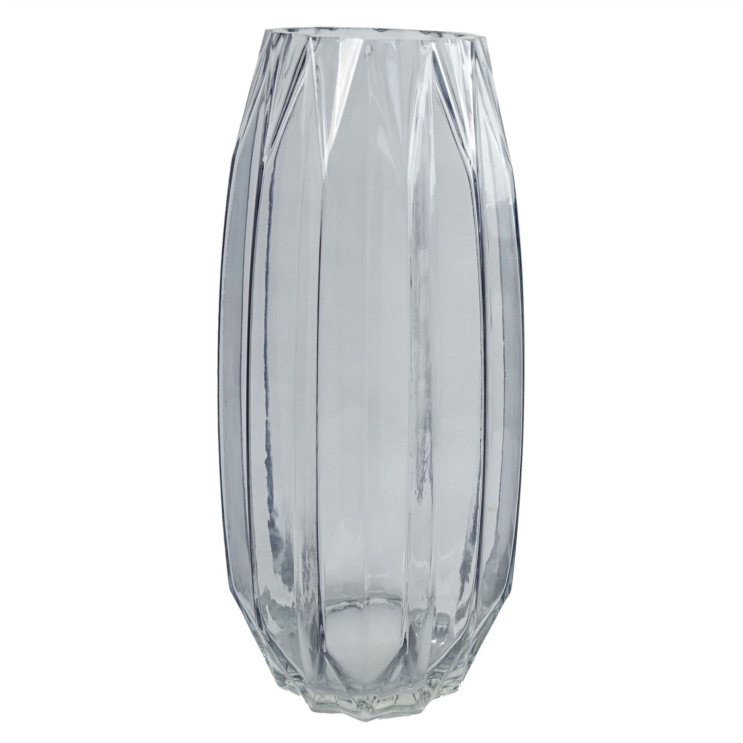 85cm Geometric Glass Vase Pink Peony and Berry Artificial Flowers
