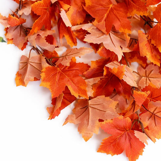 70cm Artificial Trailing Grape Ivy Plant Faux Hanging Foliage Orange – image 2