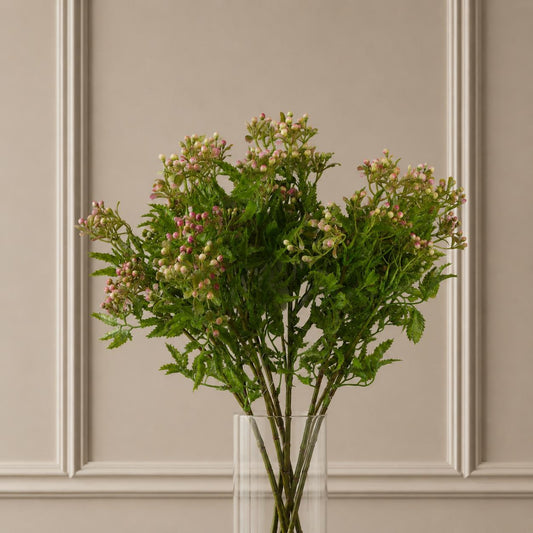Pack of 6 x 55cm Artificial Foliage Stem with Pink Berries