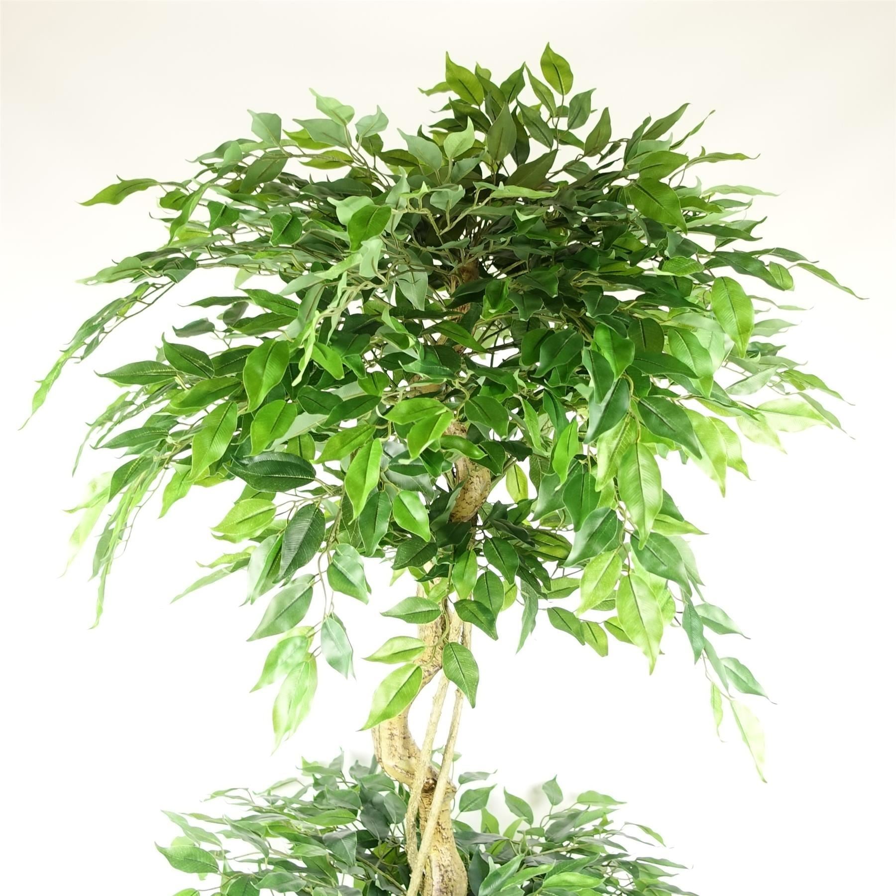 180cm Artificial Ficus Tree Triple Ball Topiary Silver Planter – image 2