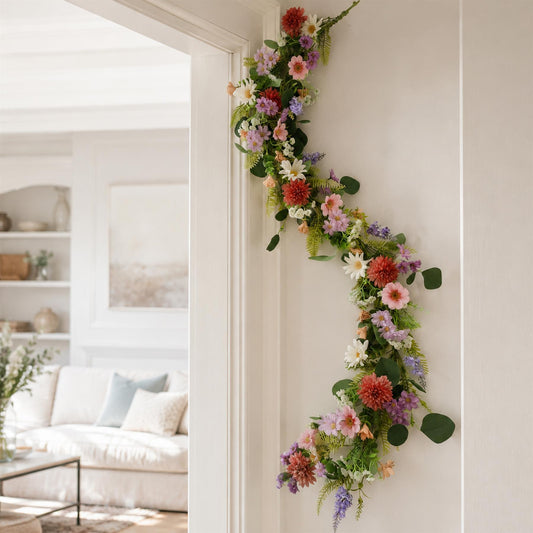 155cm Artificial Pink Meadow Flower Garland