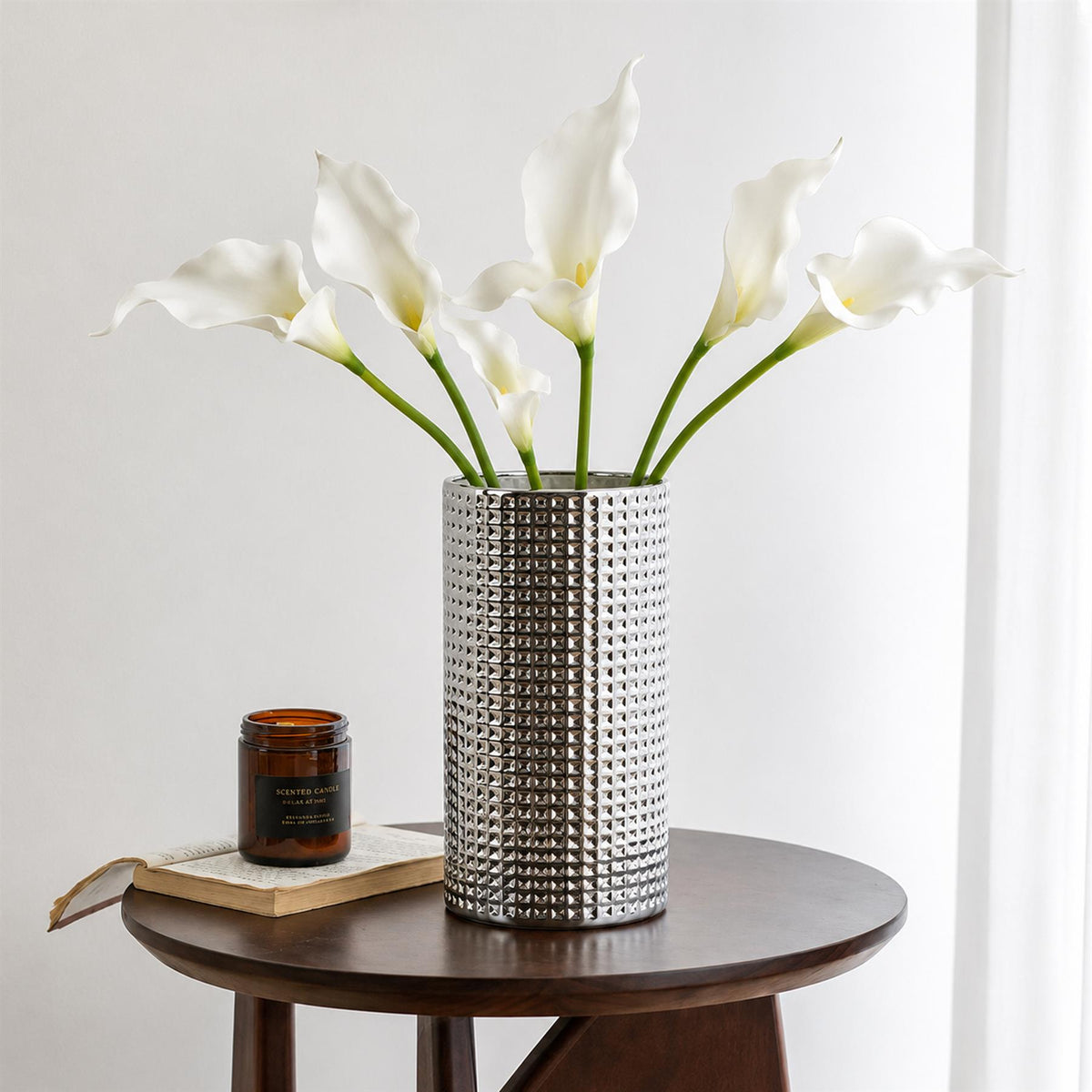 Pack of 6 x 70cm Artificial White Calla Lily Stems