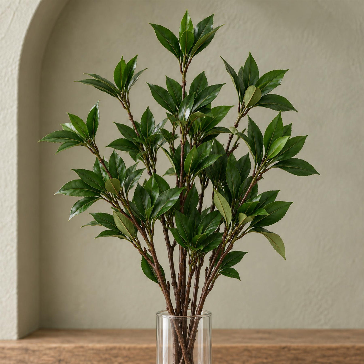 Pack of 6 x 55cm Artificial Laurel Leaf Spray Stem