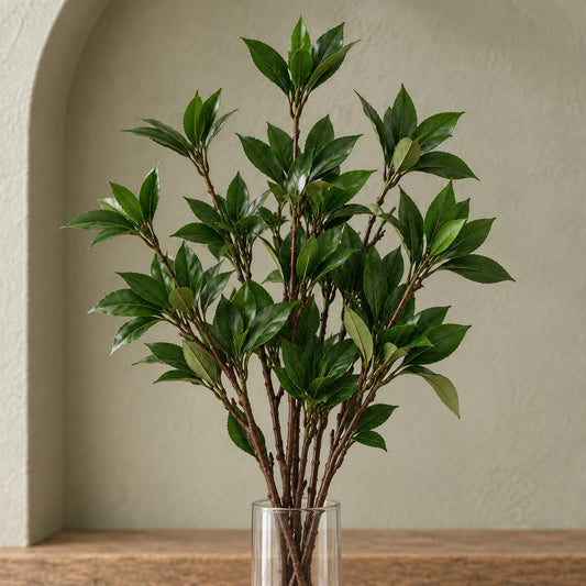 Pack of 6 x 55cm Artificial Laurel Leaf Spray Stem