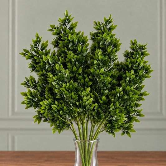 Pack of 6 x 75cm Artificial Boxwood Leaf Bush Stem