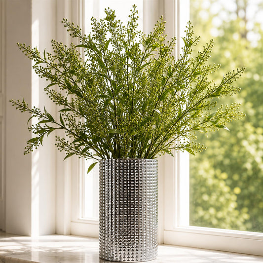 Pack of 6 x 96cm Artificial Green Leaf and Seed Foliage Sprays