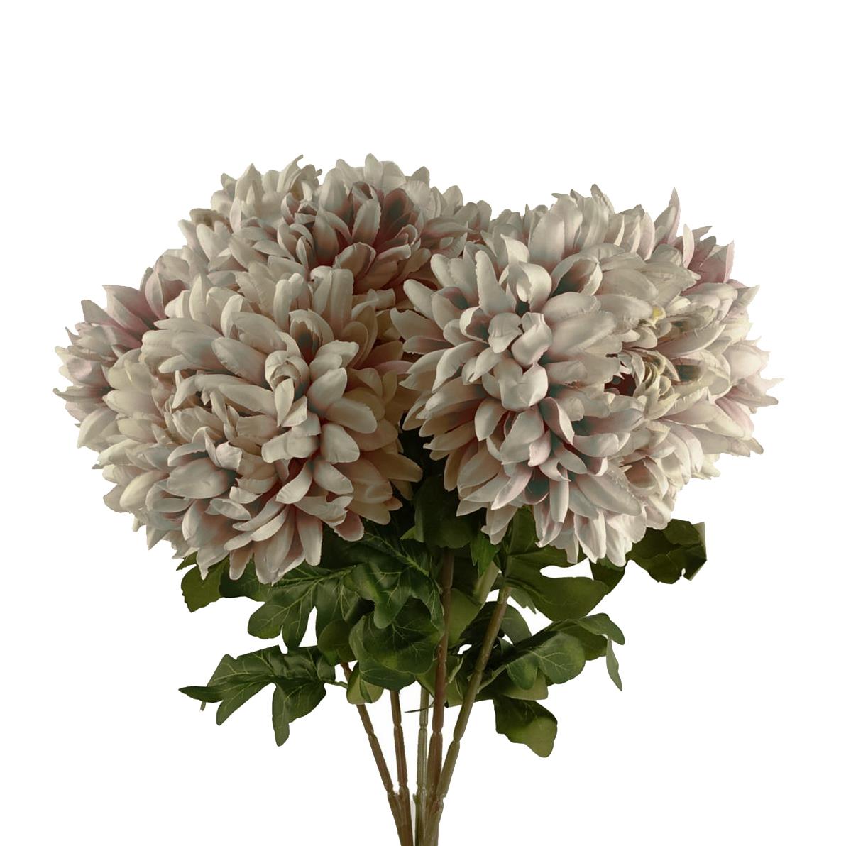 Pack of 6 x 75cm Extra Large Reflex Chrysanthemum - Mushroom