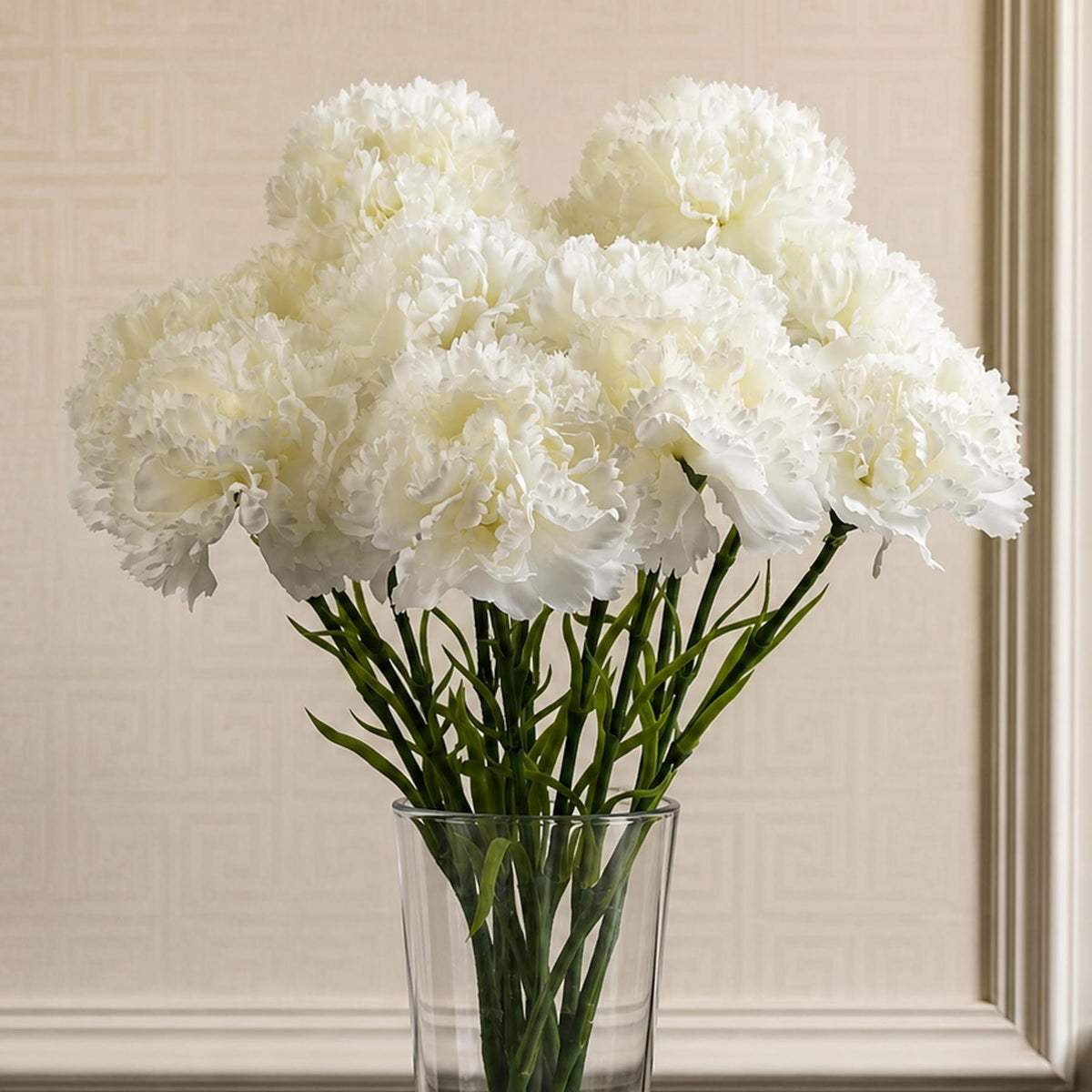 57cm Single White Carnation Artificial Flower