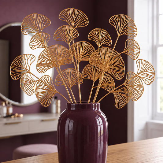 Pack of 6 x 65cm Golden Leaves Flower Arrangement Decoration