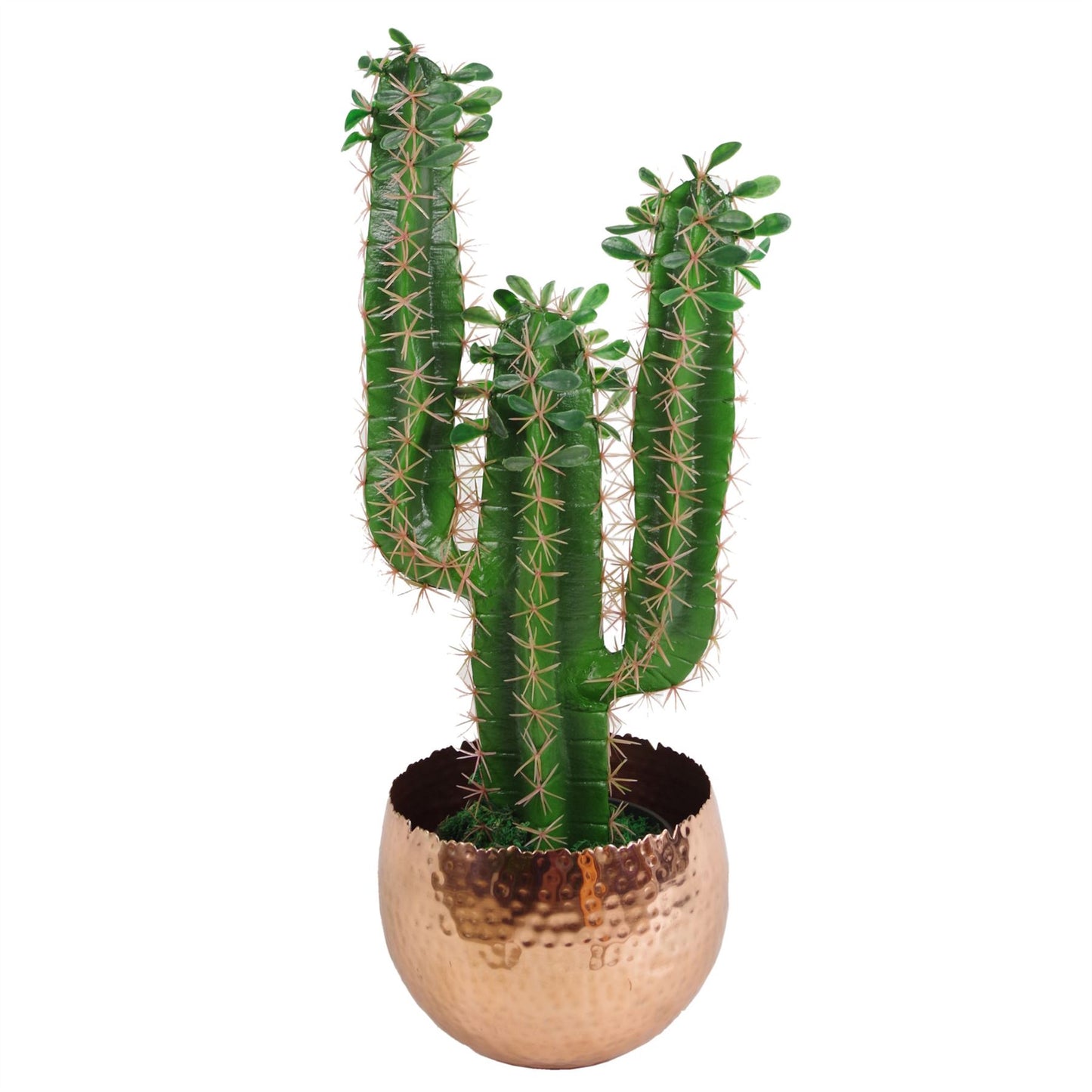 17cm Leaf Large Planter 22 x Hammered Copper Plated Curvy Edge