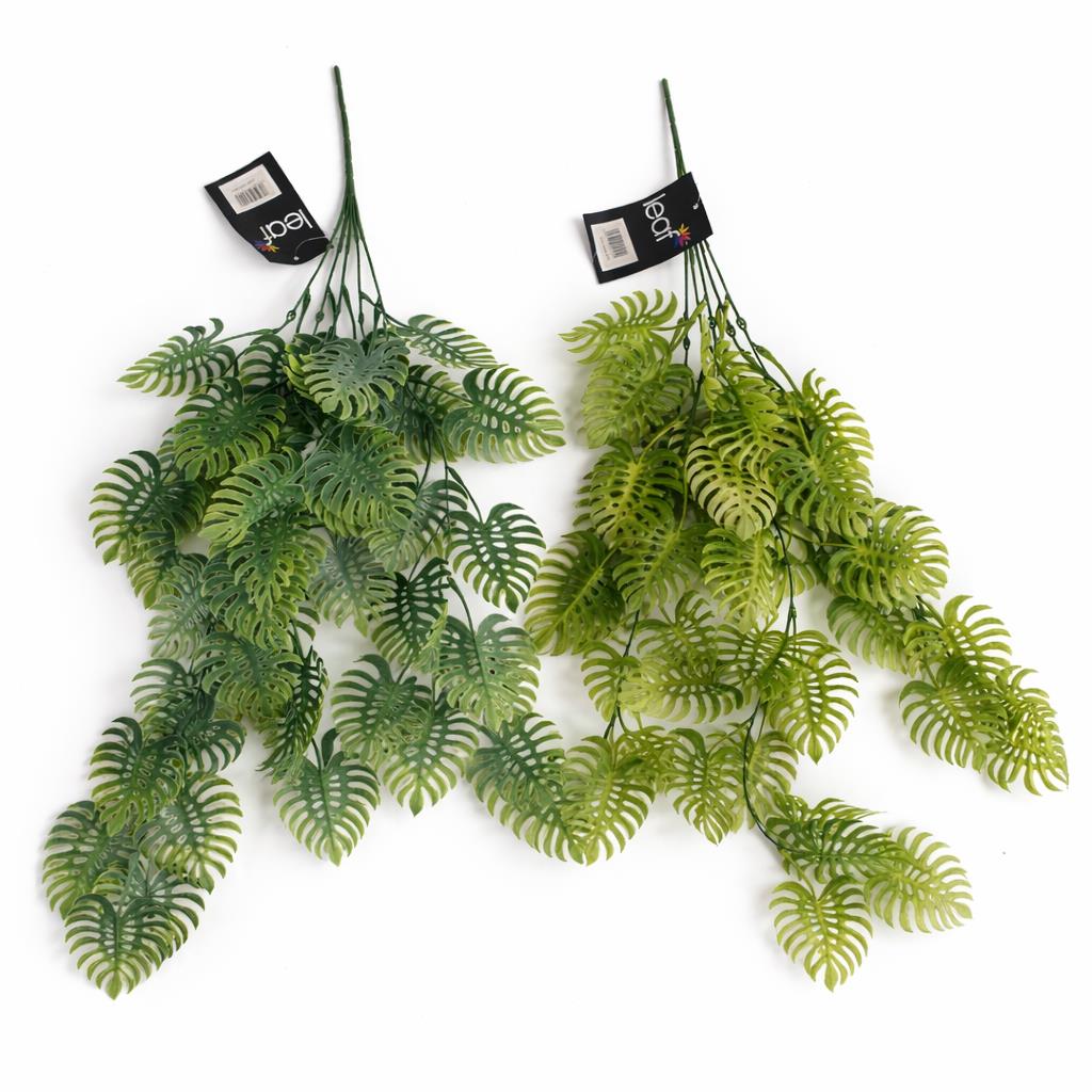 80cm Artificial Trailing Tropical Monstera Plant Sage Green
