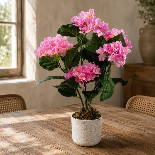 55cm Artificial Pink Hydrangea Plant – image 6