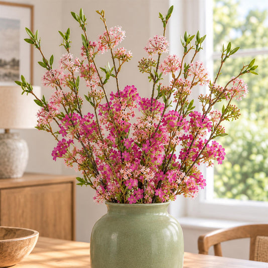 Pack of 6 x 100cm Pink Blossom Spray Stem