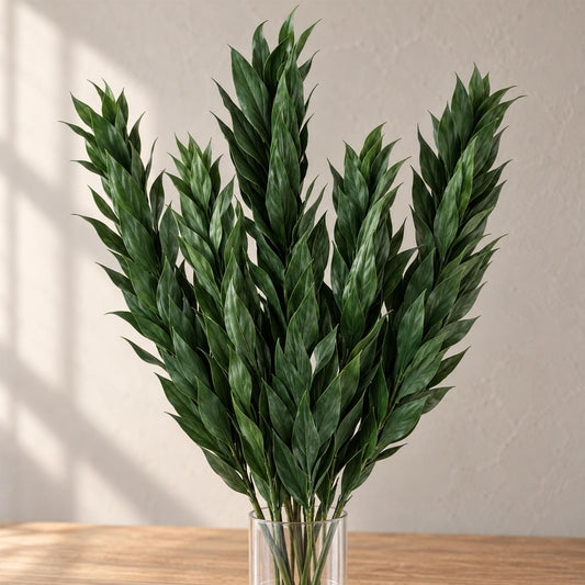 Pack of 6 x 100cm Artificial Plastic Decorative Leaf Spray