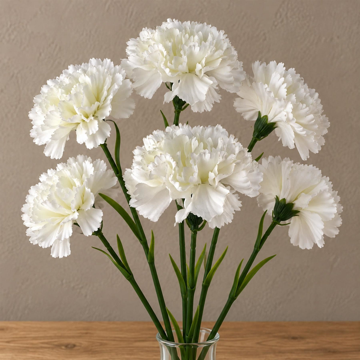 57cm Single White Carnation Artificial Flower