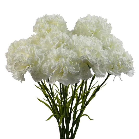 Pack of 12 x 57cm White Carnation Artificial Flowers