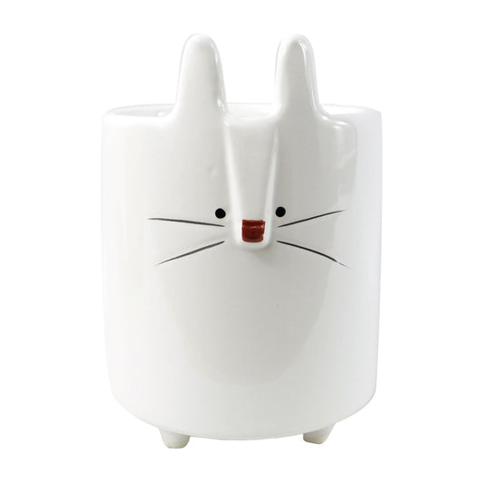 15cm Ceramic White Rabbit Mini Plant Pot
