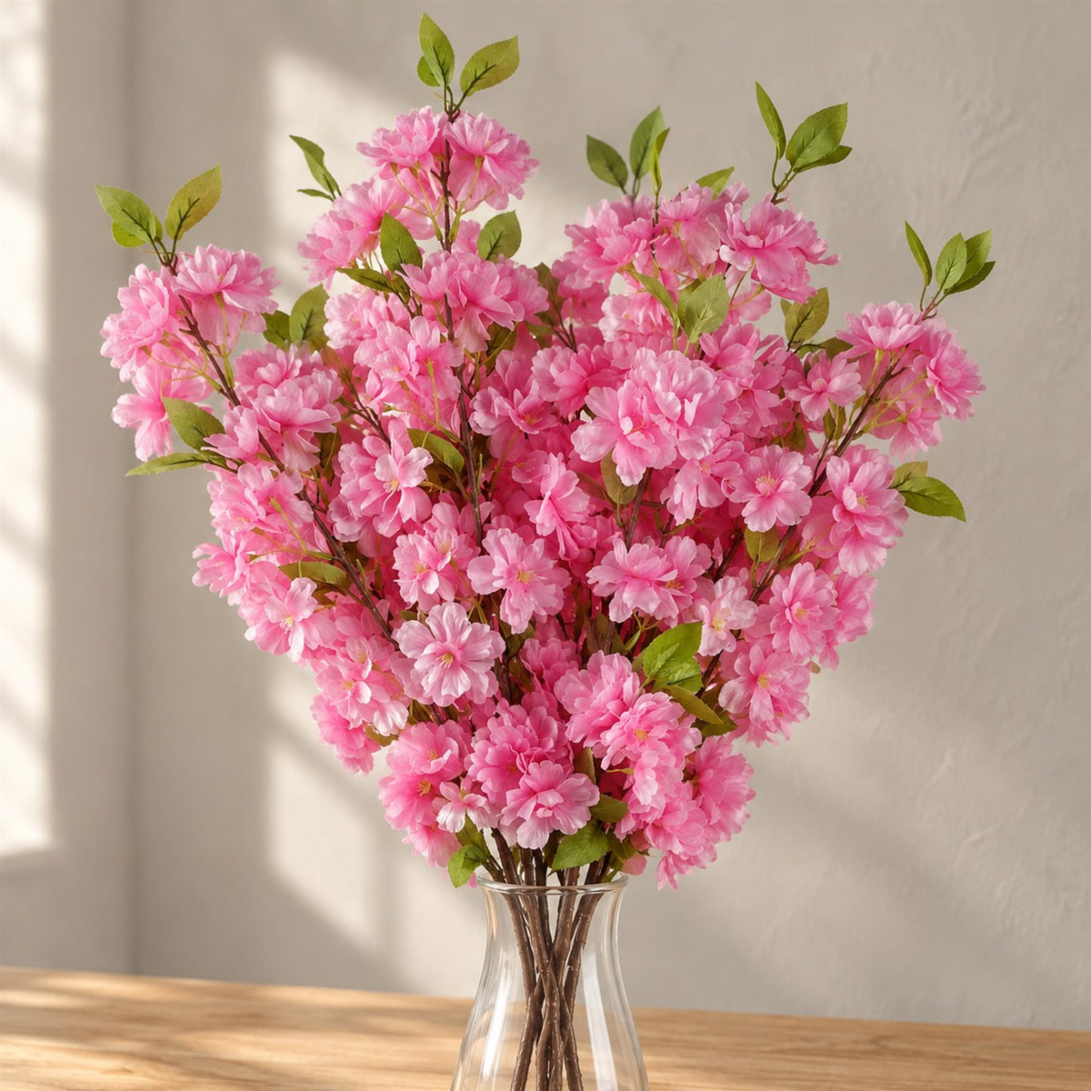 Pack of 6 x 100cm Pink Artificial Blossom Stem