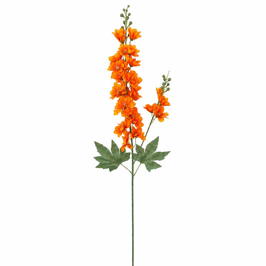 Pack of 6 x 85cm Artificial Orange Larkspur Flower Stems
