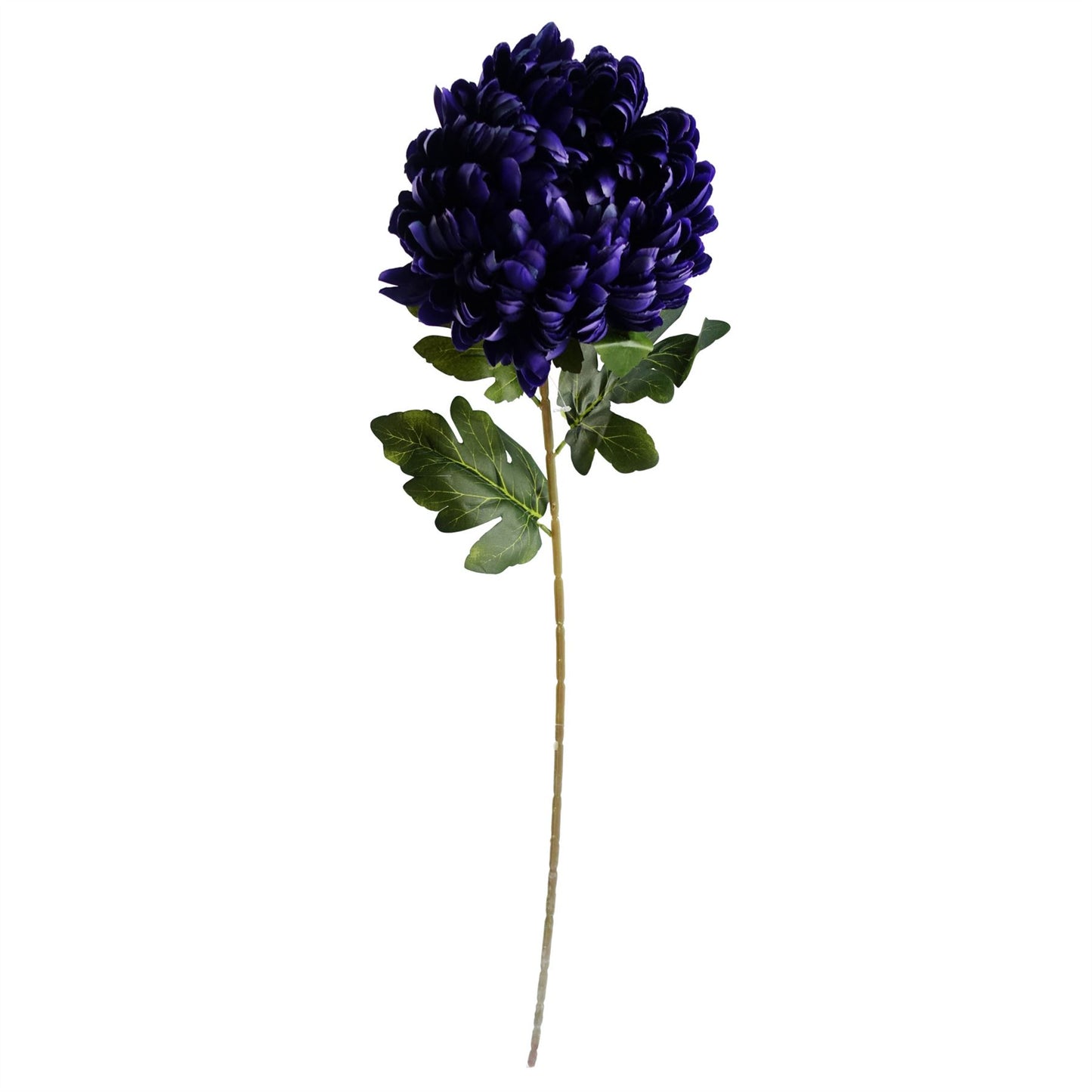 90cm Artificial Purple Chrysanthemum and Ferns Glass Vase