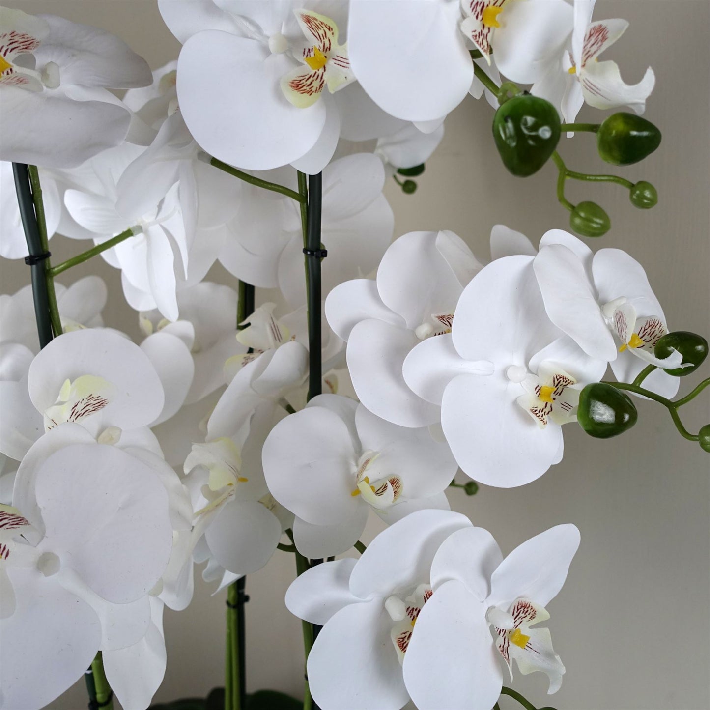 Artificial 60cm Orchid White Gold Ceramic Planter