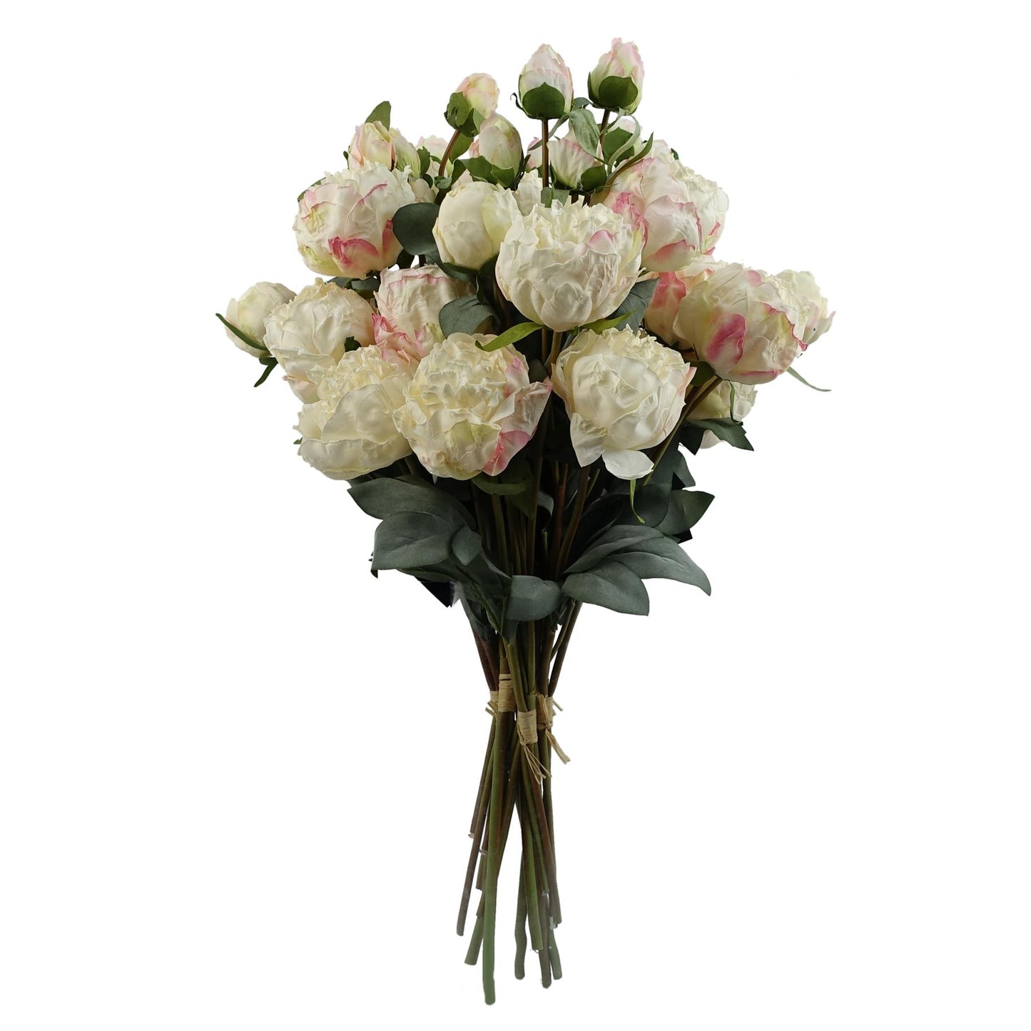 6 x 55cm Cream Peony Artificial Flower Stems 24 flowers 18 buds