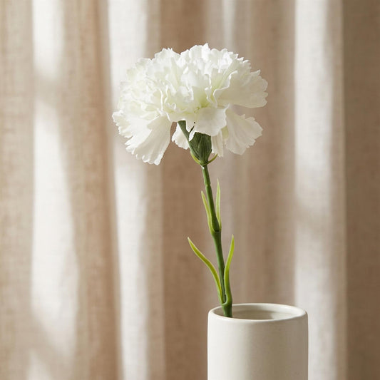 57cm Single White Carnation Artificial Flower