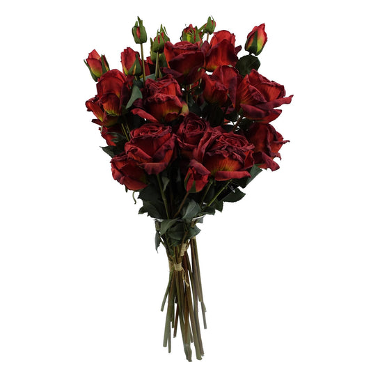 6 x 60cm Red Rose Artificial Flower Sprays - 24 Flowers 18 Buds