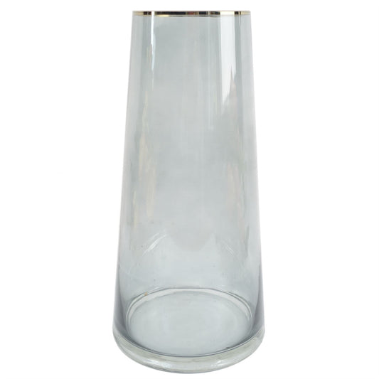 60cm Artificial Berry Delphinium Cream Flower Mix Glass Vase