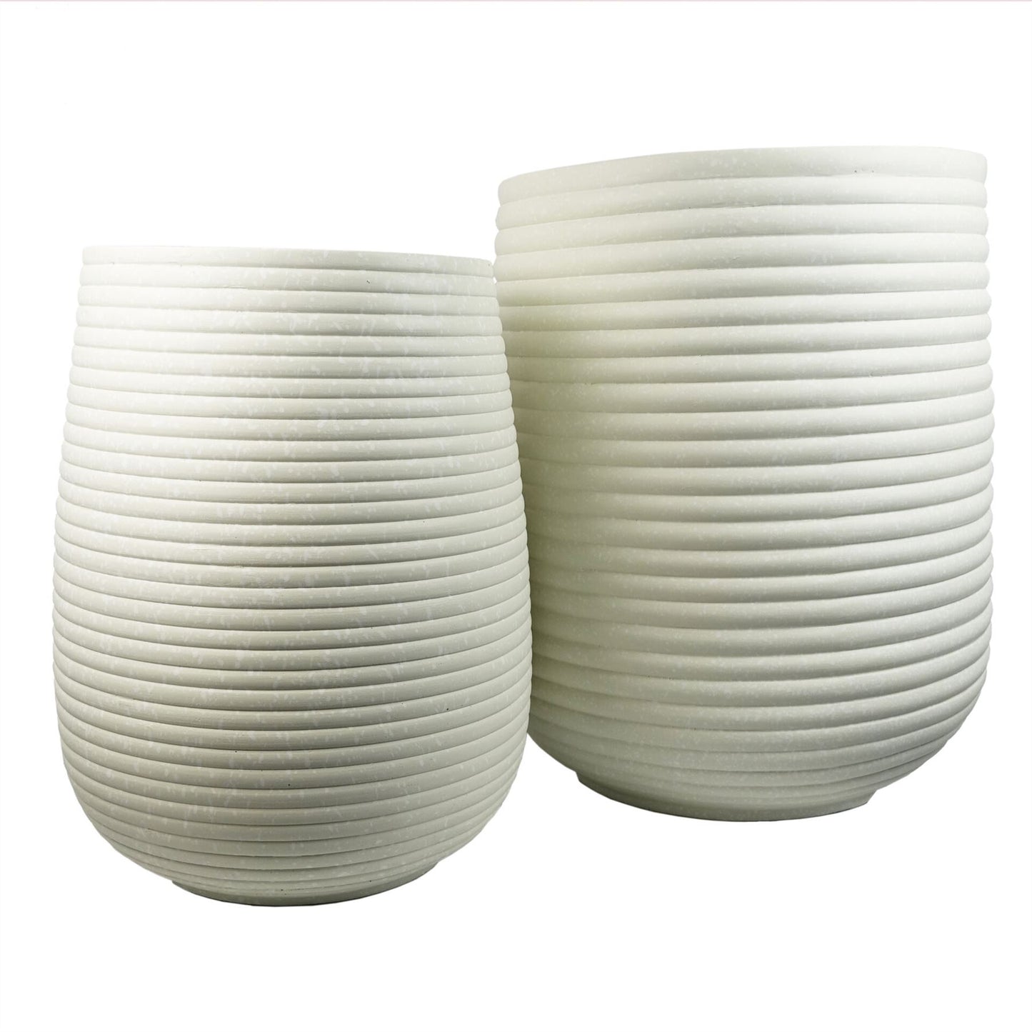 41cm x 30cm Mikos Large Ridged Composite Planter Stone Colour