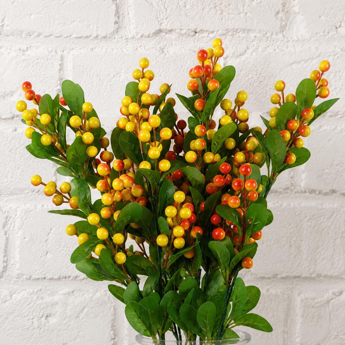 Pack of 6 x 70cm Artificial Orange Berry Spray