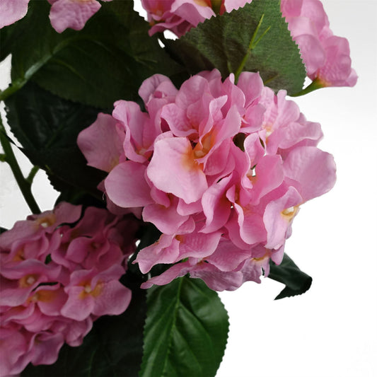 55cm Artificial Pink Hydrangea Plant – image 3