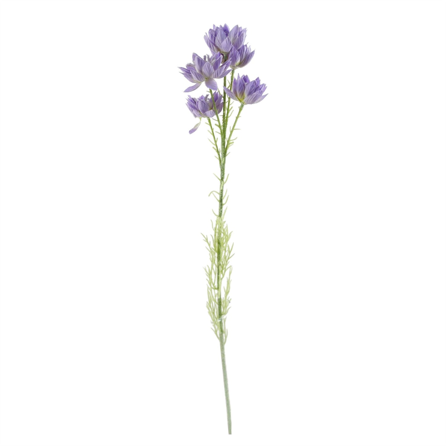 60cm Artificial White Rose Purple Starflower Display Glass Vase