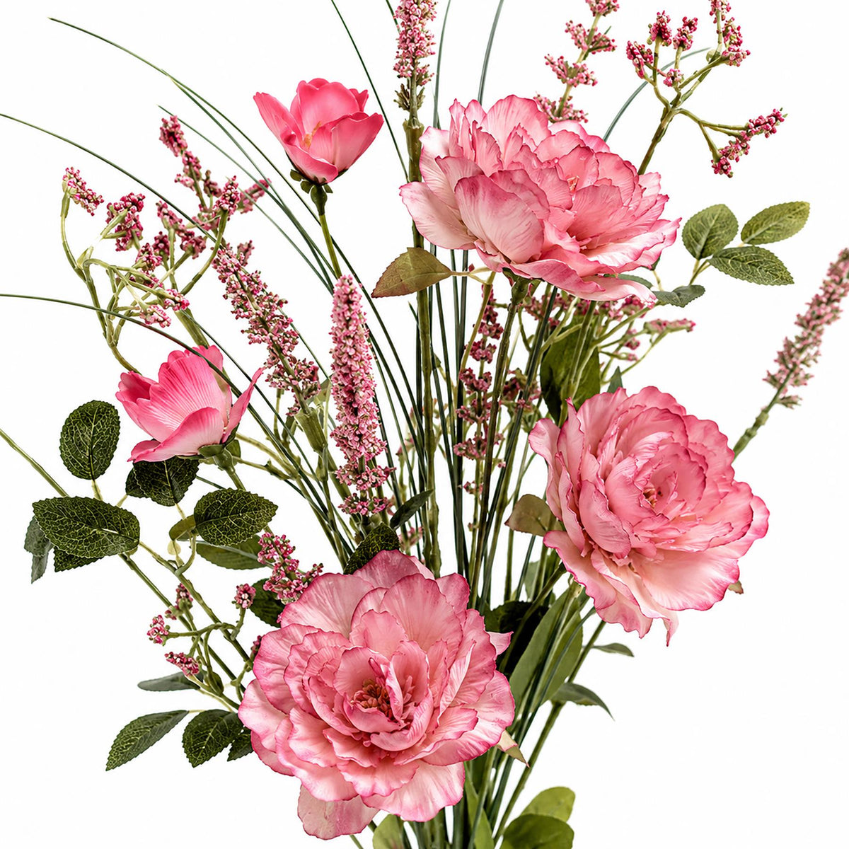 Pack of 6 x 52cm Artificial Pink Peony Wildflower Bouquets