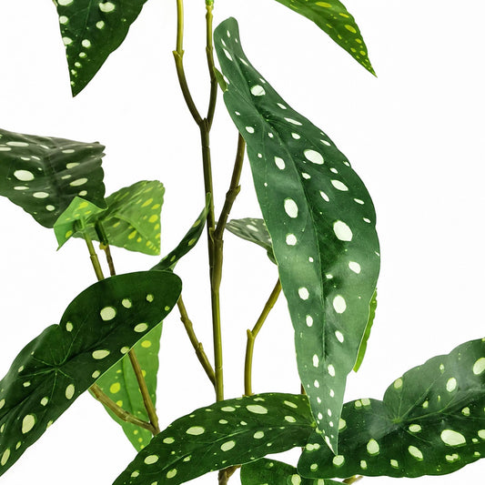 Pack of 6 x 80cm Artificial Begonia Maculata Polka Dot Foliage Stems