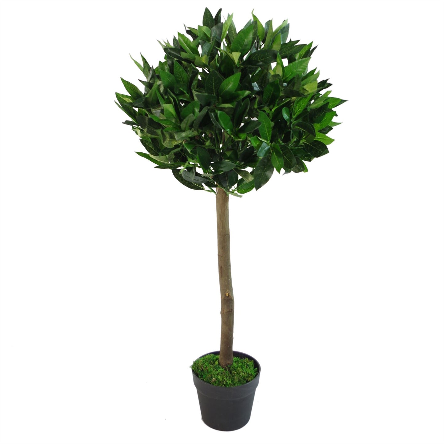 Pair of 90cm Plain Stem Artificial Topiary Bay Laurel Ball Trees