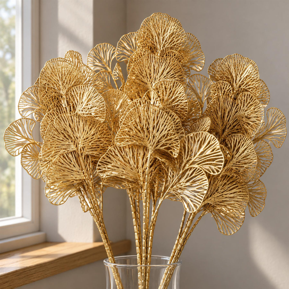 Pack of 6 x 65cm Golden Leaves Flower Arrangement Decoration