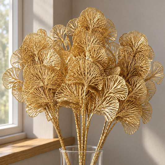 Pack of 6 x 65cm Golden Leaves Flower Arrangement Decoration