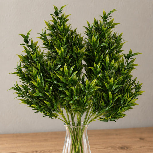 Pack of 6 x 75cm Artificial Laurel Leaf Foliage Bush Stem