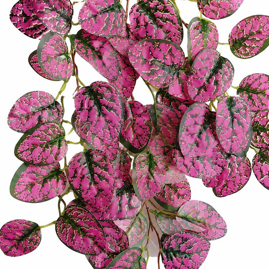 60cm Artificial Pink Polka Dot Plant Hanging Bush