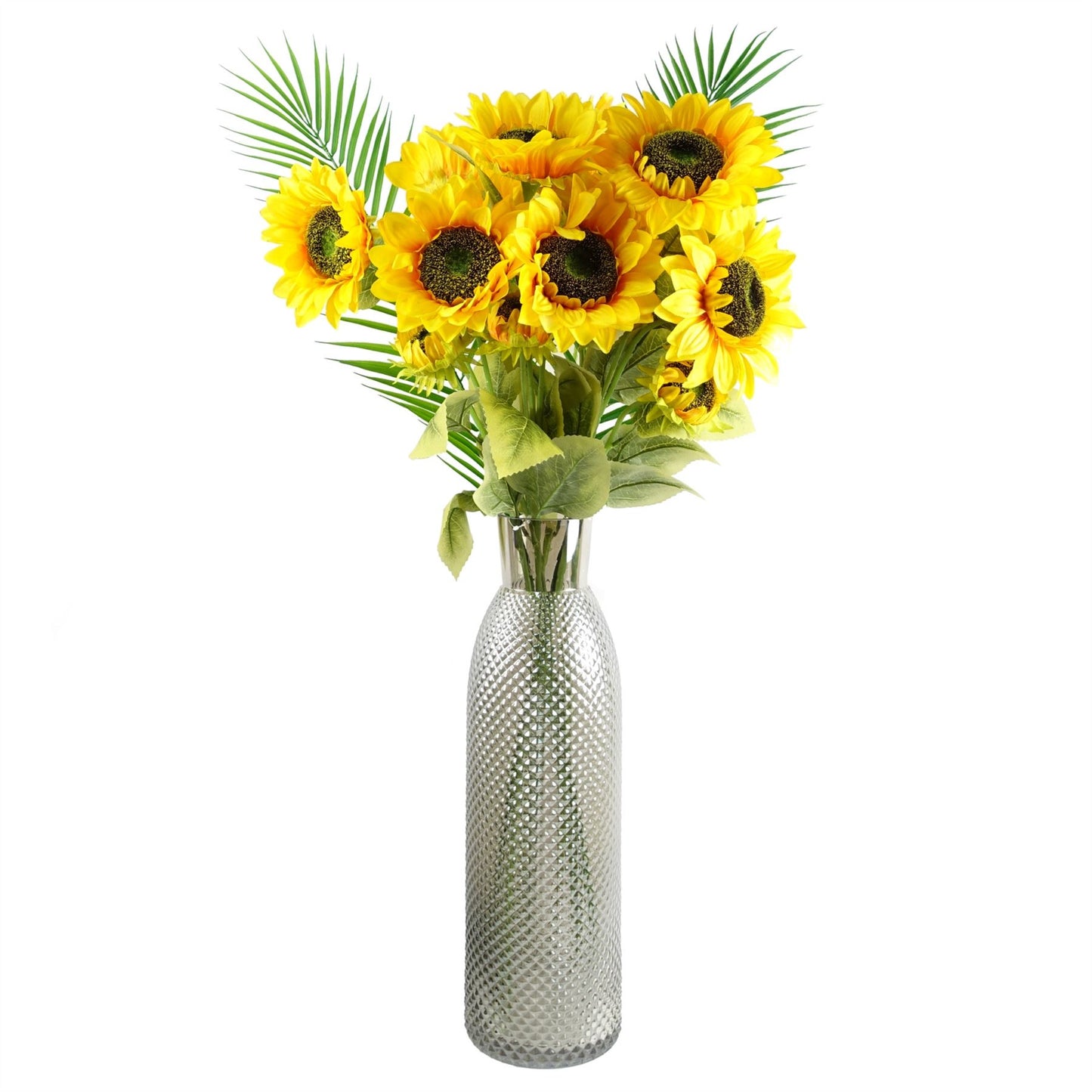88cm Yellow Artificial Sunflower 3 heads