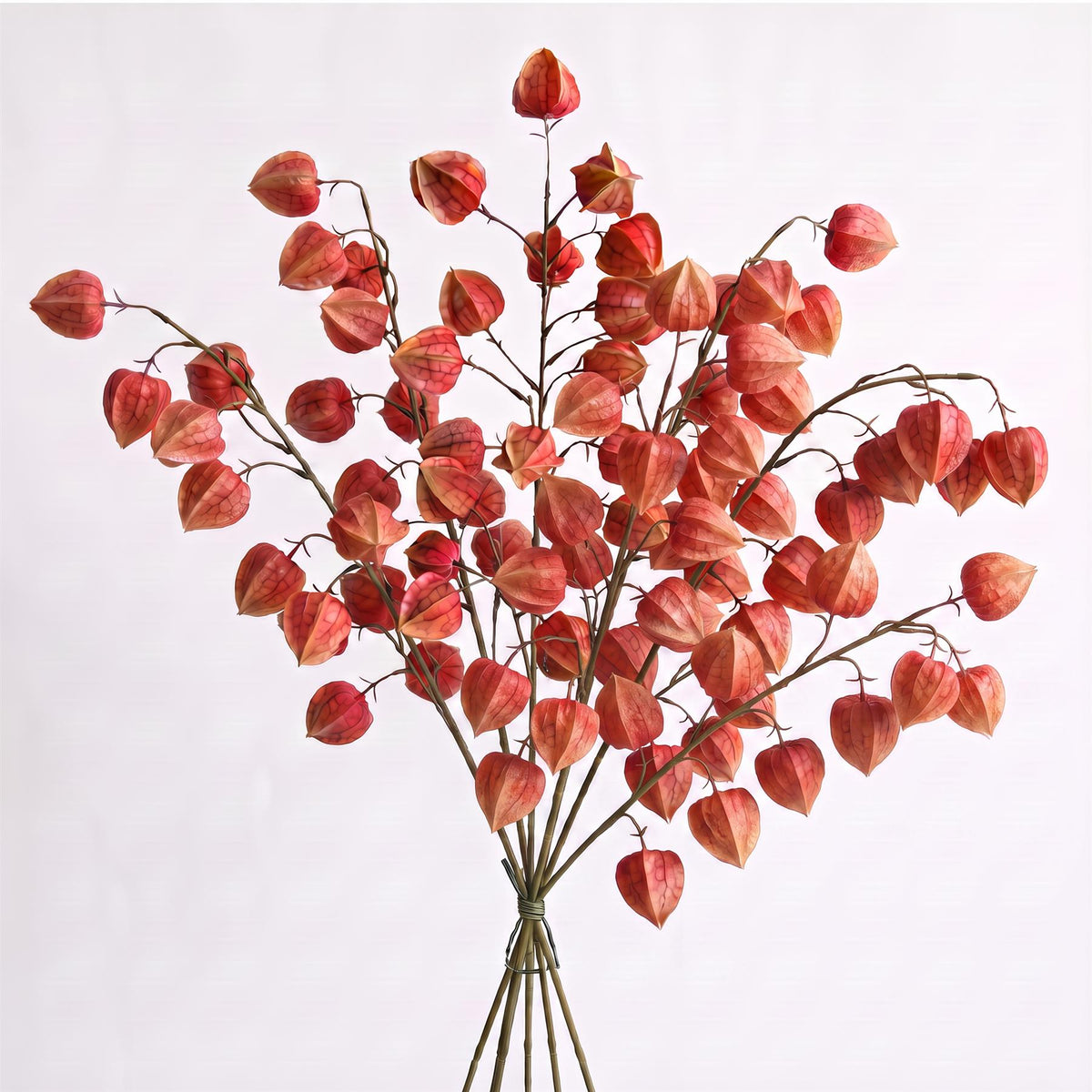 Pack of 6 x 100cm Artificial Orange Chinese Lantern Physalis Sprays