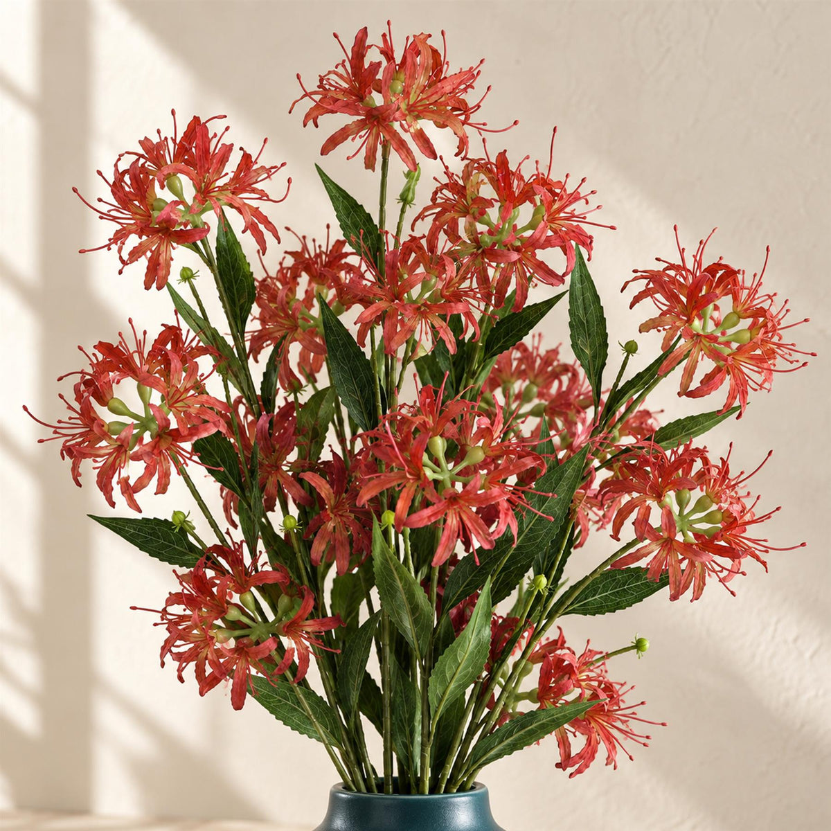 Pack of 6 x 72cm Artificial Coral Spider Lily Stems