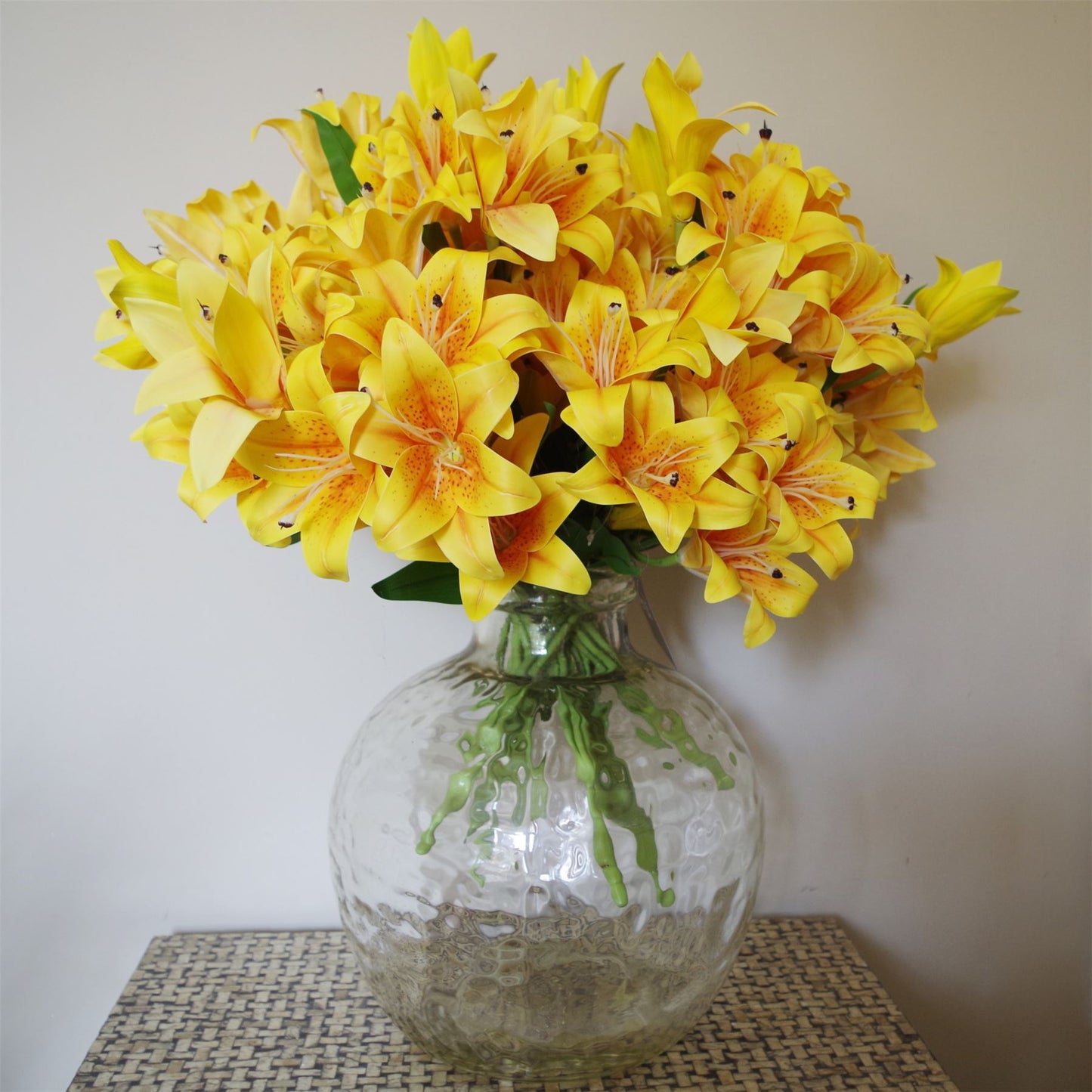 Artificial 60cm Lily Stem Yellow