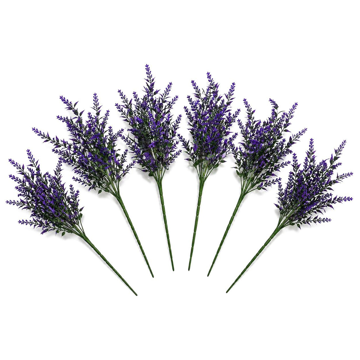 Pack of 6 x 34cm Artificial Purple Heather Stem Plant