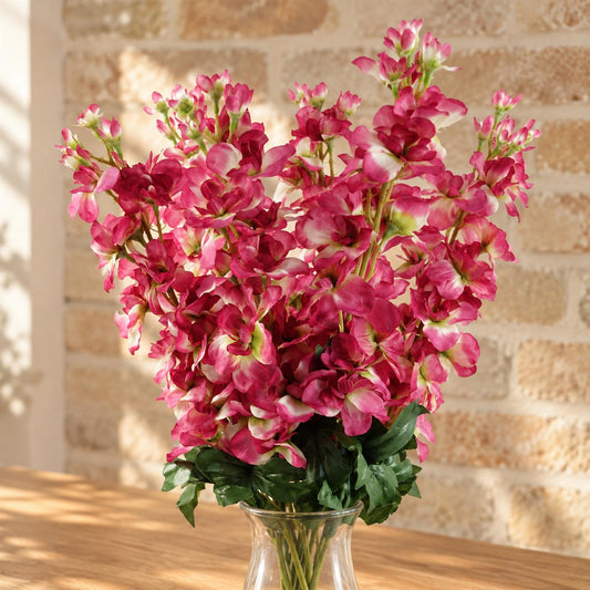 Pack of 6 x 75cm Delphinium Dark Pink Artificial Stem