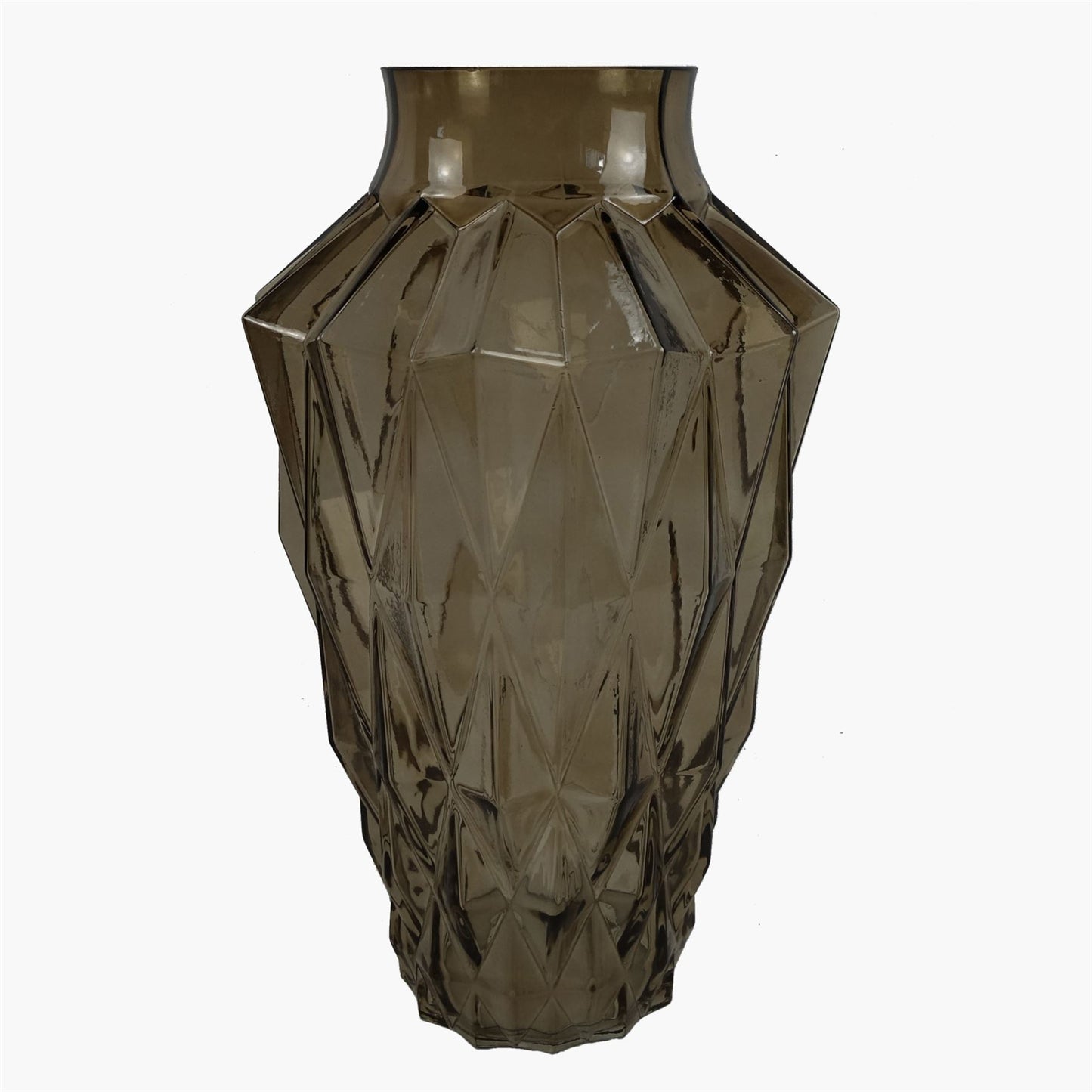 65cm Artificial Yellow Rose Display Geometric Glass Vase