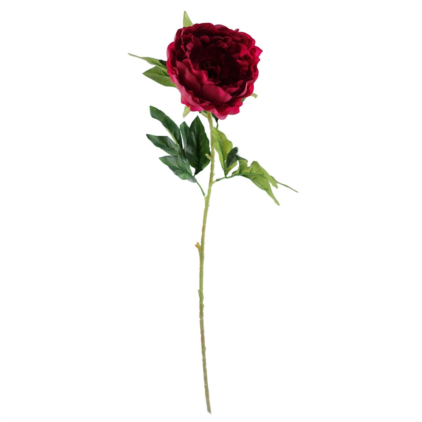 80cm Artificial Gold Palm and Peony Glass Vase