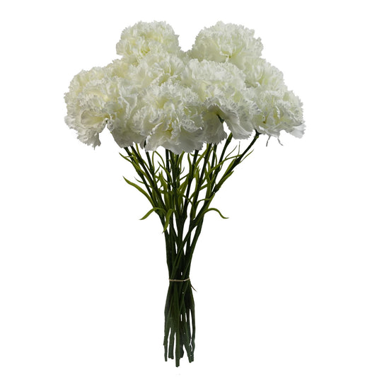 Pack of 12 x 57cm White Carnation Artificial Flowers
